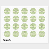 Olivia Elegant Bloemen Gepersonaliseerde Naam Ronde Sticker (Vel)