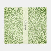 Olivia Elegant Bloempatroon Gepersonaliseerde Naam Fleece Deken (Voorkant (Horizontaal))