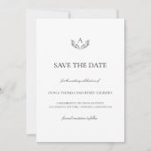 Olivia Elegant Bruiloft Monogram Save the Date (Voorkant)