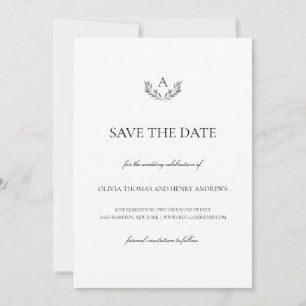 Olivia Elegant Bruiloft Monogram Save the Date