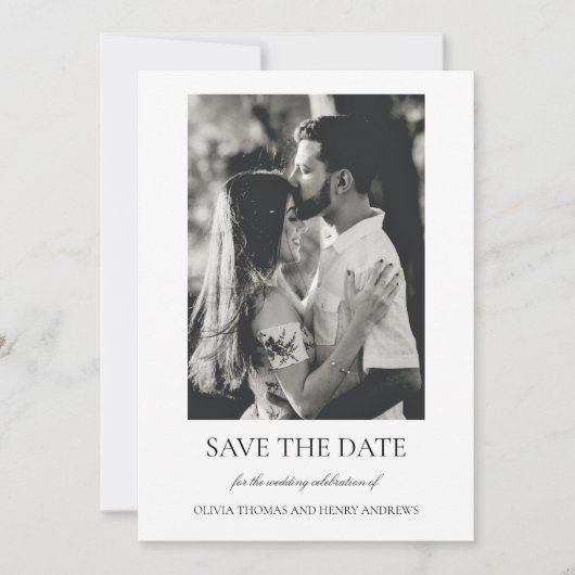 Olivia Elegant Christelijk Monogram Foto Bruiloft Save The Date (Voorkant)