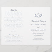 Olivia Elegant Dusty Blue Folded Wedding Programme (Voorkant)