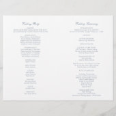 Olivia Elegant Dusty Blue Folded Wedding Programme (Achterkant)