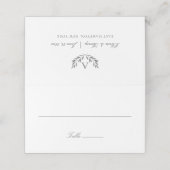 Olivia Elegant Eenvoudig Monogram Grijs Bruiloft Plaatskaartje (Buitenkant ongevouwen)