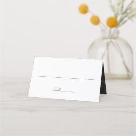 Olivia Elegant Eenvoudig Monogram Grijs Bruiloft Plaatskaartje