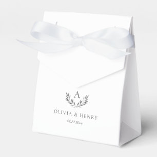 Olivia Elegant Grijs Monogram Kleine Huwelijk Bedankdoosjes
