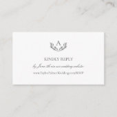 Olivia Elegant Monogram Wedding Website RSVP Informatiekaartje (Voorkant)
