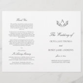 Olivia Elegant Silver Folded Wedding Programme (Voorkant)
