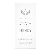 Olivia Elegant Simple Double-Sided Wedding Program Reclamekaart (Voorkant)