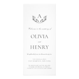Olivia Elegant Simple Double-Sided Wedding Program Reclamekaart