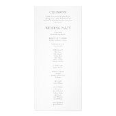 Olivia Elegant Simple Double-Sided Wedding Program Reclamekaart (Achterkant)
