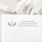 Olivia Elegant Simple Grey Monogram Return Address Etiket (Insitu)