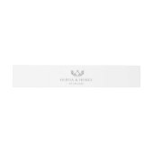Olivia Elegante Monogram Zilver & Witte Trouw Uitnodigingen Wikkel (Vlak)