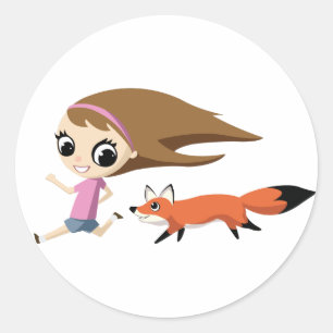 Olivia en Cheddar de Fox Ronde Sticker