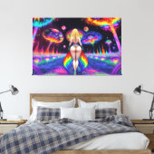 Olivia en Psychedelia Canvas Afdruk (Insitu (Slaapkamer))