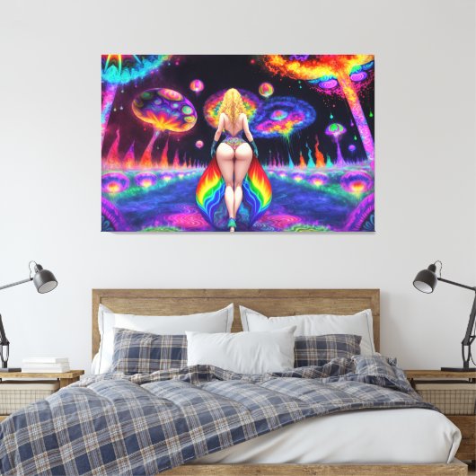 Olivia en Psychedelia Canvas Afdruk (Insitu (Slaapkamer))