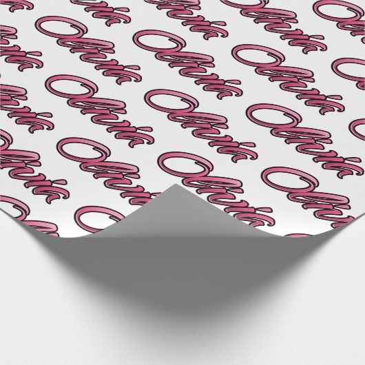Olivia faded pink personalisiertes Geschenkpapier Cadeaupapier (Hoek)