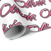 Olivia faded pink personalisiertes Geschenkpapier Cadeaupapier (Rol Hoek)