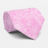 Olivia Garden Heritage Floral -Roze Stropdas (Opgerold)