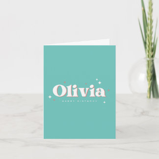 Olivia Gefeliciteerd | Licht Teal Kaart