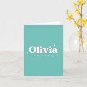 Olivia Gefeliciteerd | Licht Teal Kaart (Gele Bloem)