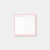 Olivia gepersonaliseerde gewoonte tracker in Blush Post-it® Notes (Voorkant)