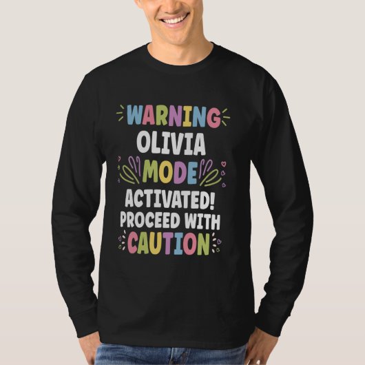 OLIVIA Gepersonaliseerde naam Grappig Schattige Cu T-shirt (Voorkant)