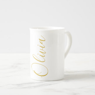 Olivia Gold Schriftnaam Witte Speciale Mok