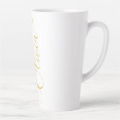 Olivia Goud Script Naam Ontwerp Latte Mok (Rechts)