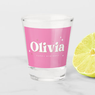 Olivia Happy Birthday Cake Shot Glass Glas