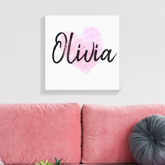 Olivia Heart Canvas Afdruk (Insitu (Woonkamer))
