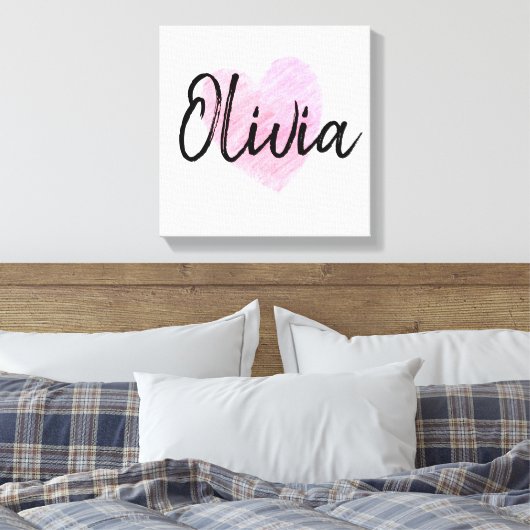 Olivia Heart Canvas Afdruk (Insitu (Slaapkamer))