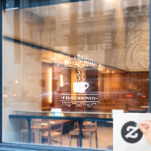 Olivia Hill Coffee Shop Scrollwork Lijst ID875 Raamsticker (Cafe Raam)