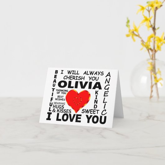 Olivia Ik Hou Van Jou Kaart (Gele Bloem)