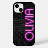 OLIVIA in PINK-neonverlichting Case-Mate iPhone Case (Achterkant)