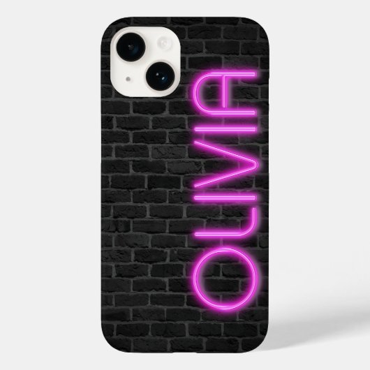 OLIVIA in PINK-neonverlichting Case-Mate iPhone Case (Achterkant)