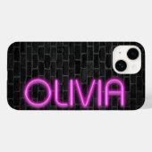 OLIVIA in PINK-neonverlichting Case-Mate iPhone Case (Achterkant (horizontaal))