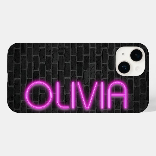 OLIVIA in PINK-neonverlichting Case-Mate iPhone Case (Achterkant (horizontaal))