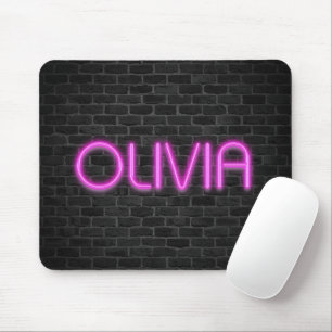 OLIVIA in PINK-neonverlichting Muismat