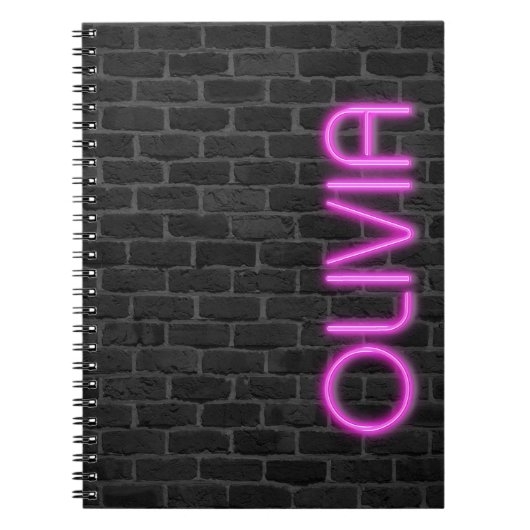OLIVIA in PINK-neonverlichting Notitieboek (Voorkant)