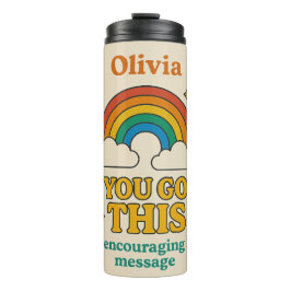 "OLIVIA, JE HEBT DEZE BEMOEDIGENDE BOODSCHAP GEKRE THERMOSBEKER