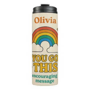 "OLIVIA, JE HEBT DEZE BEMOEDIGENDE BOODSCHAP GEKRE THERMOSBEKER