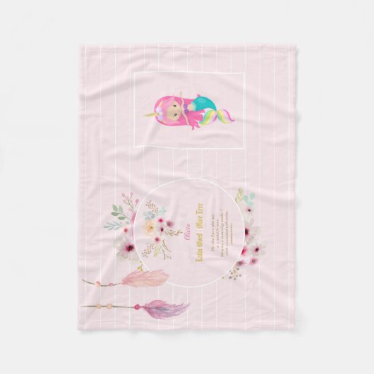 OLIVIA - meisjesnaam Betekenis Gift - Zeemeermin U Fleece Deken (Voorkant)