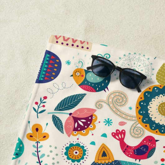 OLIVIA - Meisjesnaam Cadeau - GEMÜTELIJKE Folk Art Strandlaken (In situ)