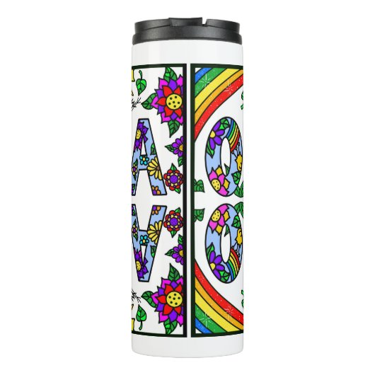 Olivia, meisjesnaam Whimsical Art Insulated Water Thermosbeker (Achterkant)