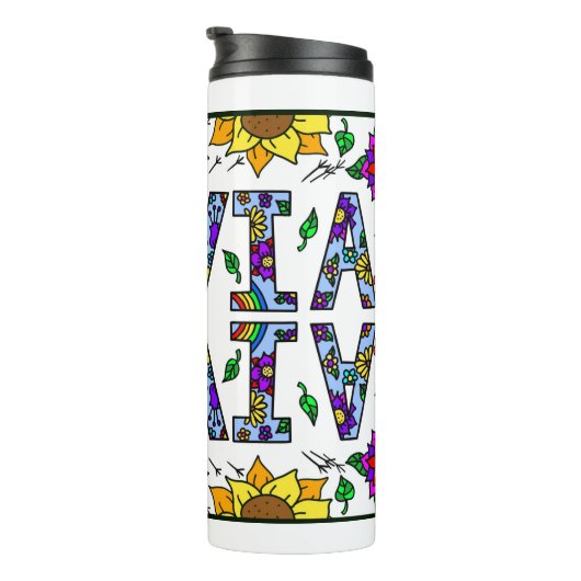 Olivia, meisjesnaam Whimsical Art Insulated Water Thermosbeker (Geroteerd rechts)