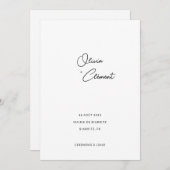 Olivia Minimalist + Slank Bruidshuis Kaart (Voorkant / Achterkant)