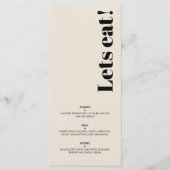 OLIVIA Modern amandel zwart hemelse bruiloft gast Menu (Voorkant)