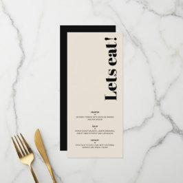 OLIVIA Modern amandel zwart hemelse bruiloft gast Menu
