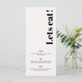 OLIVIA Modern Ivoor Celestial Bruiloft Ontbijt Menu (Staand voorkant)